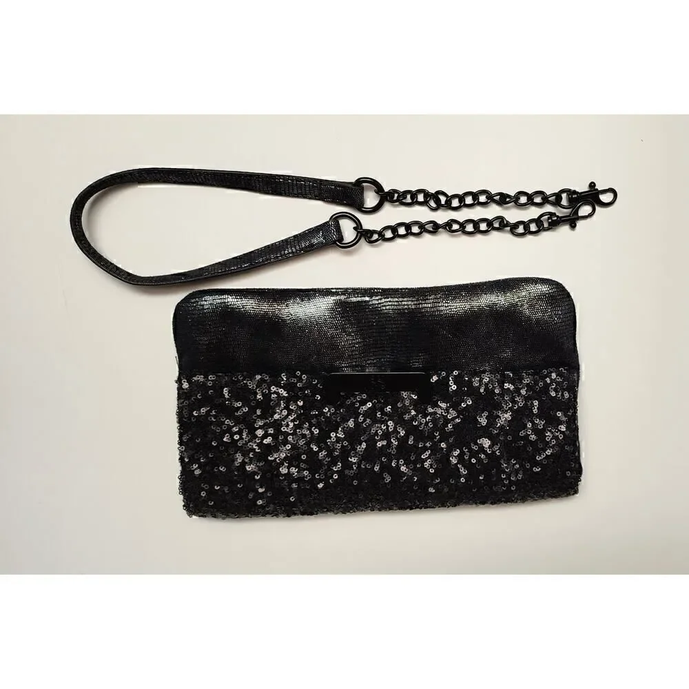 Simply Vera  Wang Sequins Evening Clutch Purse Metallic Accent. - Picture 3 of 13
